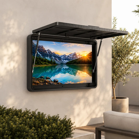 Ventarro Weather-Resistant Outdoor TV Enclosure with Full-Motion Mount 36"–55"