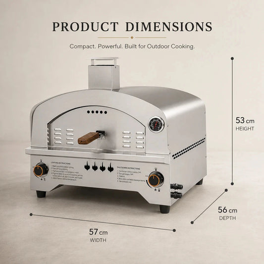 Ventarro Dual-Burner Stainless Steel Outdoor Pizza Oven