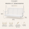 White 5.5 foot wooden porch swing