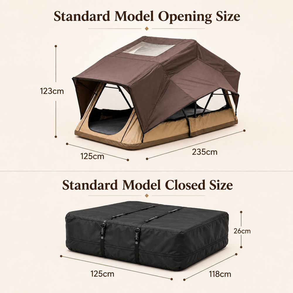 Soft-shell rooftop camping tent product view 4