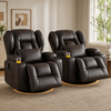 Dual-motor massage and heat power recliner set product view 1
