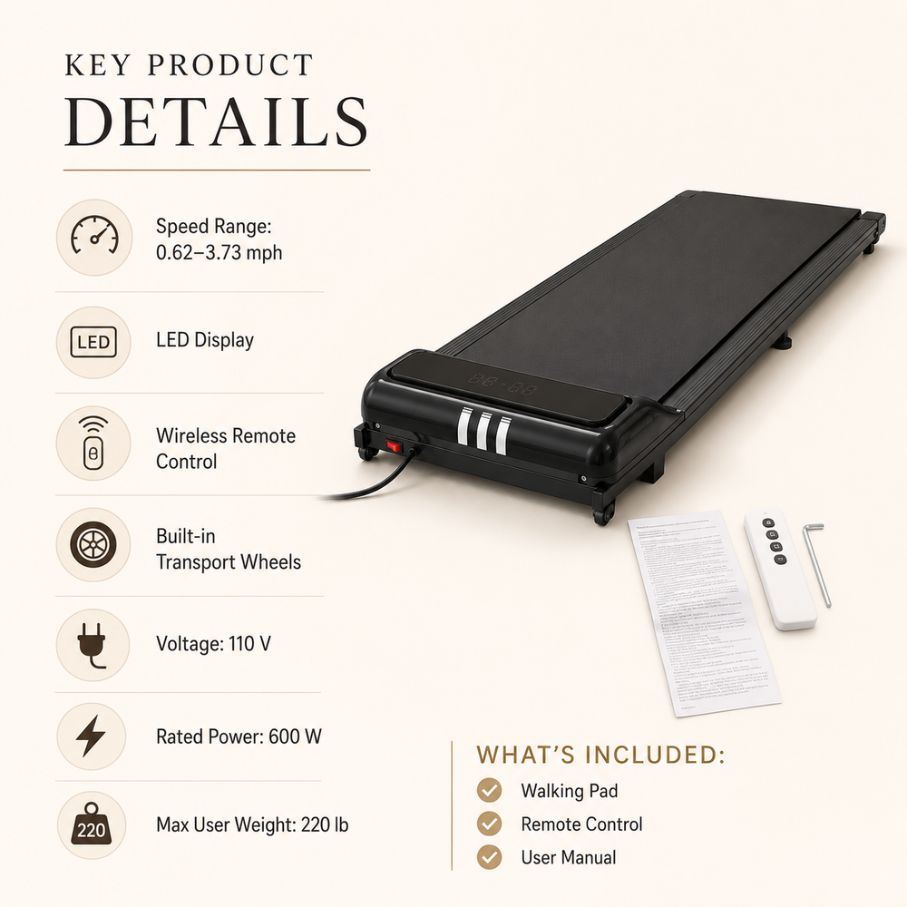 Compact under-desk walking pad product view 5