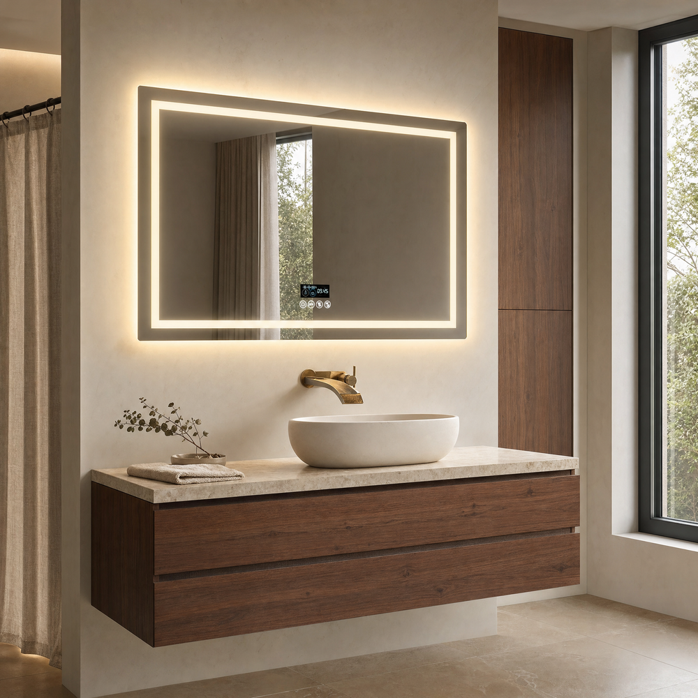 Smart LED bathroom mirror product view 3