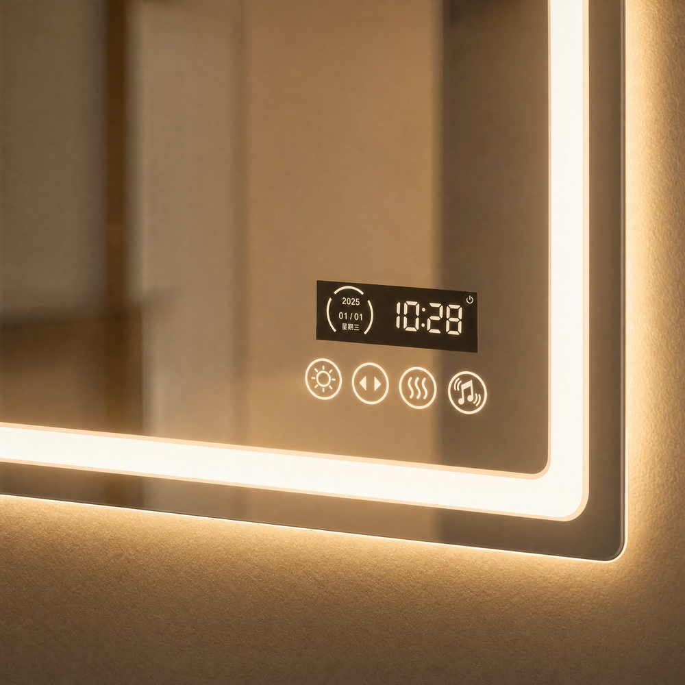 Smart LED bathroom mirror product view 2