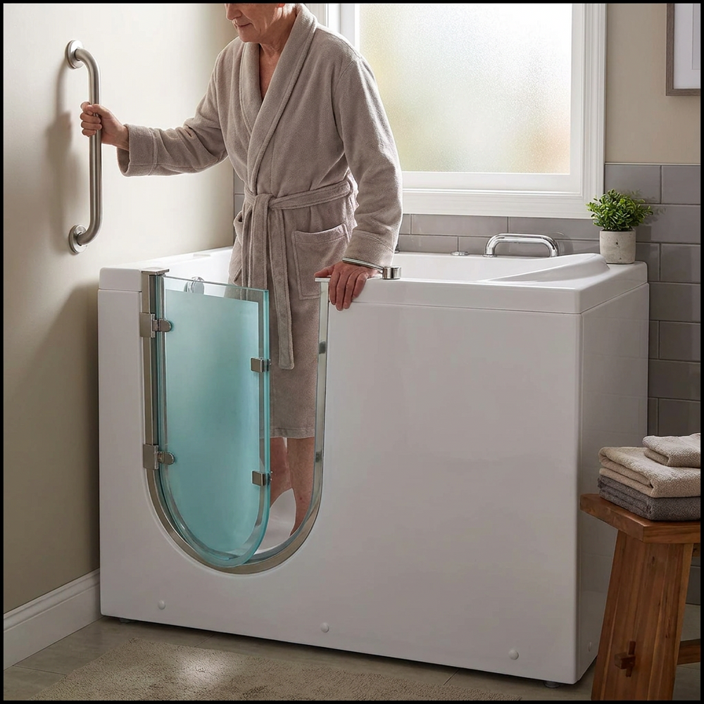 Acrylic walk-in seated bathtub product view 2