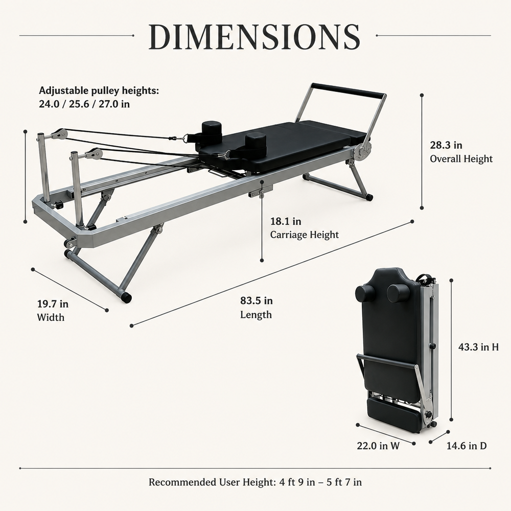 Foldable home Pilates reformer product view 5